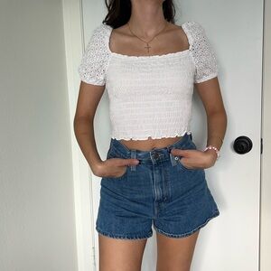 Fashion Nova Textured White Blouse